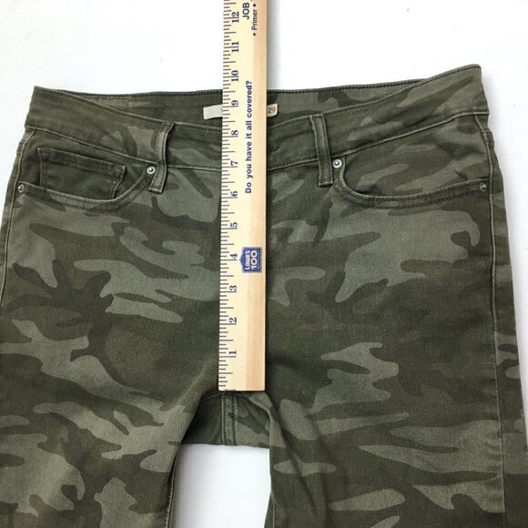 Levi's 711 Women's Green Camouflage Skinny Jeans Straight Leg Stretch 29x26 - Picture 5 of 10